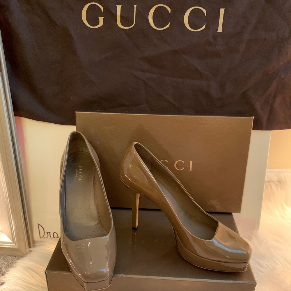 Gucci ladies 8.5 platform high heels mushroom